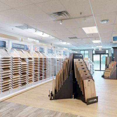 A&R Flooring showroom hardwood flooring displays